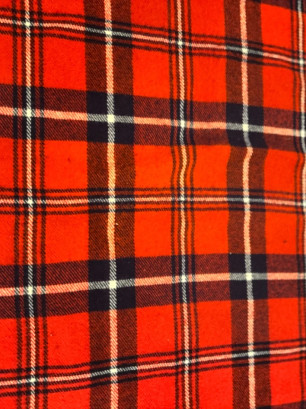 VINTAGE FARIBO RED PLAID THROW/STADIUM/CAMP BLANKET